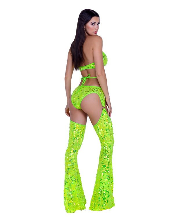 Roma Rave Festival Sequin Chap Shorts with Ring Hardware Supply - Image 2