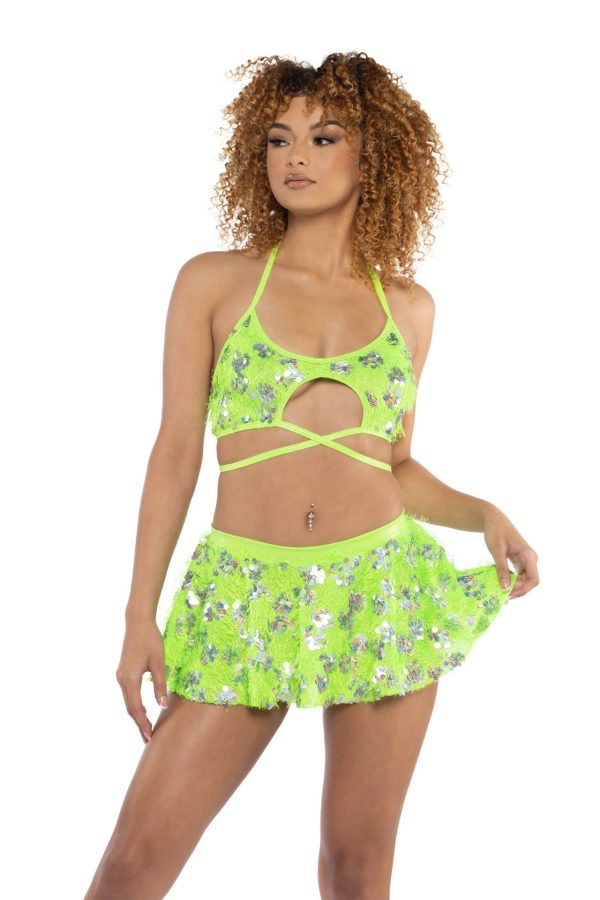 Rave JR141 - Eyelash Sequin Wrap Top - J. Valentine Online